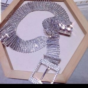 Silver Rhinestone bling belt